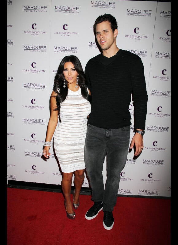 Kim Kardashian et Kris Humphries, fêtent l'anniversaire de la belle, à Las Vegas, le 22 octobre 2011.
