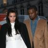 Kanye West et Kim Kardashian se rendent chez le couturier Stephane Rolland à Paris le 11 janvier 2013.