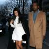 Kanye West et Kim Kardashian se rendent chez le couturier Stephane Rolland à Paris le 11 janvier 2013.