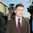 Lane Garrison arrive avec son avocat à la cour de justice de Los Angeles, le 8 mars 2007.