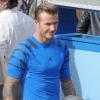 David Beckham tourne une publicité pour la marque Adidas à Marbella en Espagne. Le 28 janvier 2013.