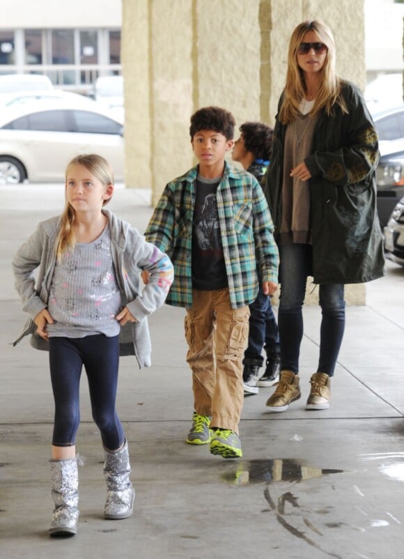 Heidi Klum et ses enfants en session courses à Los Angeles, le 27 janvier 2013.