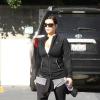 Kim Kardashian, enceinte, est allée à un cours de gym tôt dans la matinée du 4 février 2013 à Los Angeles. Elle portait la même tenue que la veille ce qui n'est pas dans son habitude.