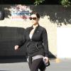Kim Kardashian, enceinte de Kanye West, est allée à un cours de gym tôt dans la matinée du 4 février 2013 à Los Angeles. Elle portait la même tenue que la veille ce qui n'est pas dans son habitude.