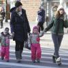 Sarah Jessica Parker dépose ses deux filles Marion et Tabitha à l'école, à New York, le 4 février 2013.