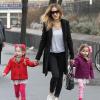 Sarah Jessica Parker avec ses filles Marion et Tabitha se rendent à l'école à New York, le 30 janvier 2013.