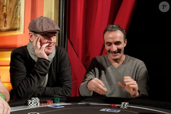 Laurent Baffie et Pascal Sellem lors d'un tournoi de poker à Deauville, le vendredi 1er février 2013