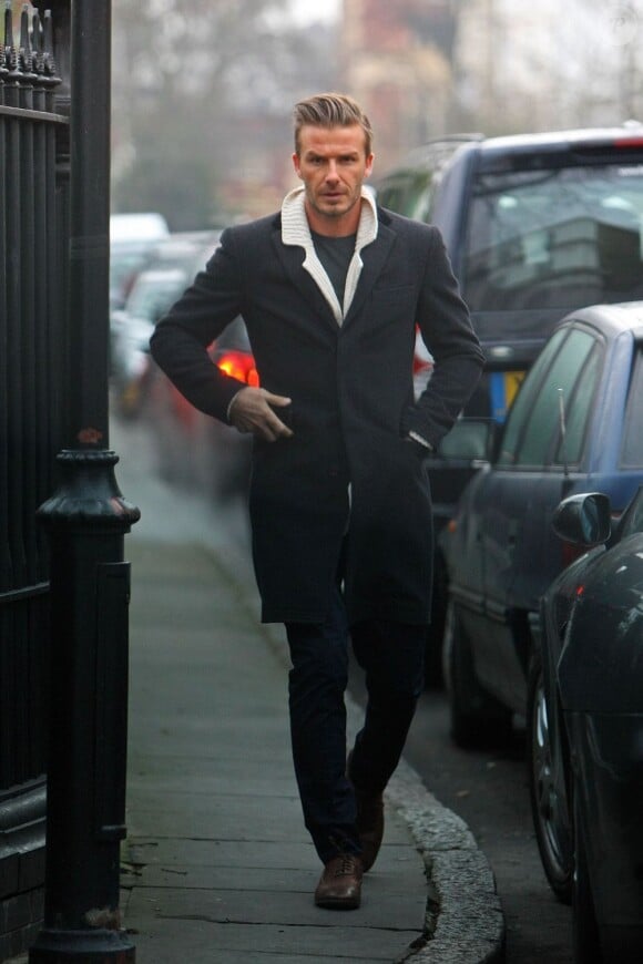 Exclusif - David Beckham à Londres, le 11 janvier 2013.