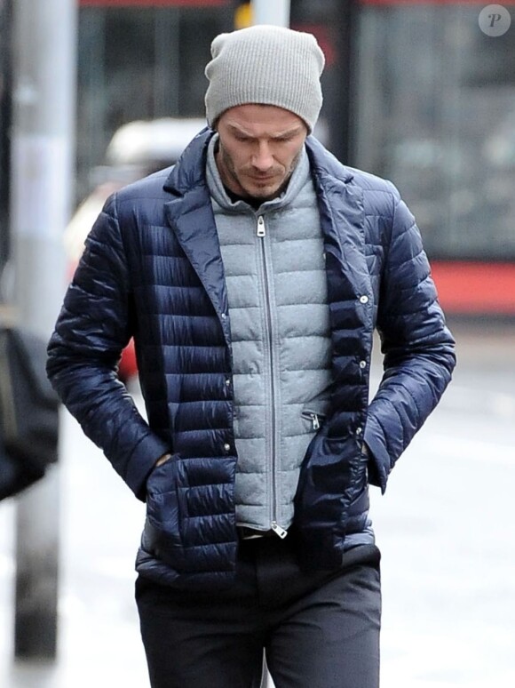David Beckham dans les rues de Londres, le 30 janvier 2013.