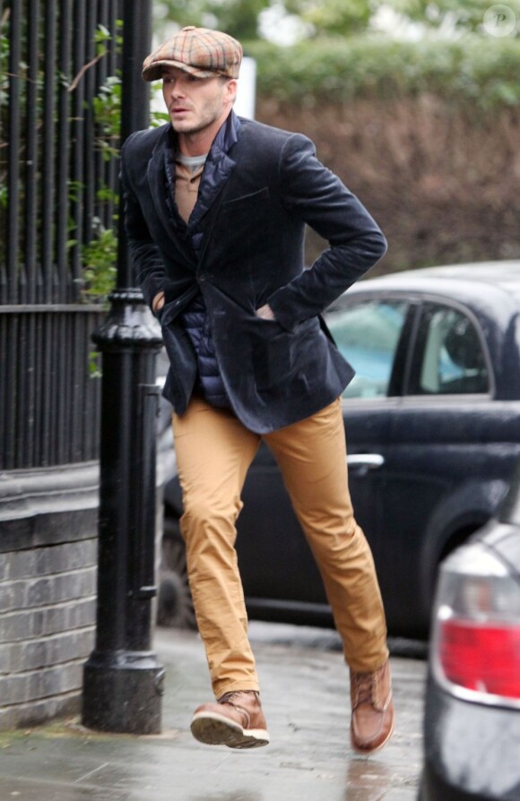 Exclusif - David Beckham dans les rues de Londres, le 23 janvier 2013.