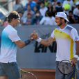 Rafael Nadal à Vina del Mar au Chili lors d'un double avec Juan Monaco, le 5 février 2013