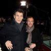 Marc Lavoine et Calogero arrivent à l'enregistrement de l'émission Champs Élysées au studio Gabriel à Paris le 7 février 2013.