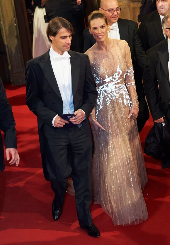 Hilary Swank et son compagnon à la 57e édition du Bal de l'Opéra à Vienne, le 7 février 2013.
