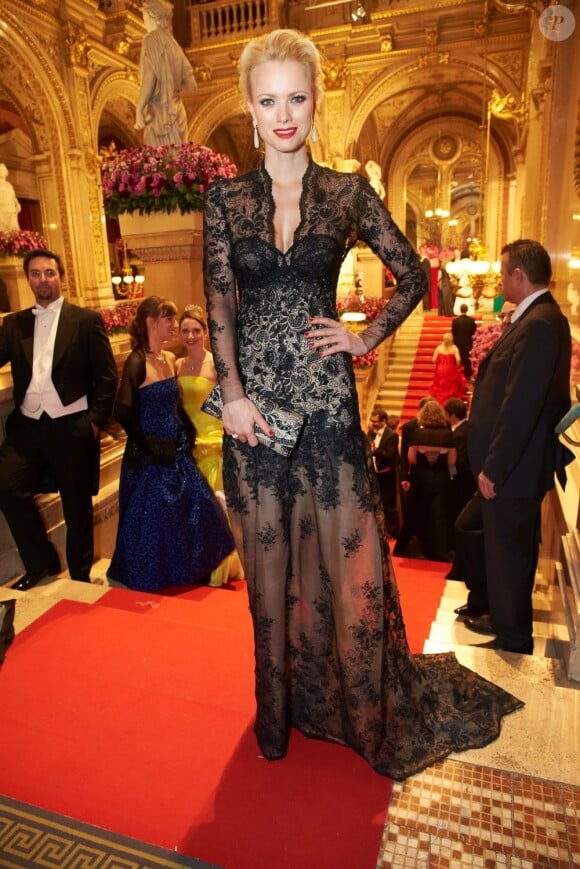 Franziska Knuppe à la 57e édition du Bal de l'Opéra à Vienne, le 7 février 2013.