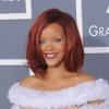 Rihanna en robe Jean Paul Gaultier haute couture lors des 53e Grammy Awards. Los Angeles, le 13 février 2011.
