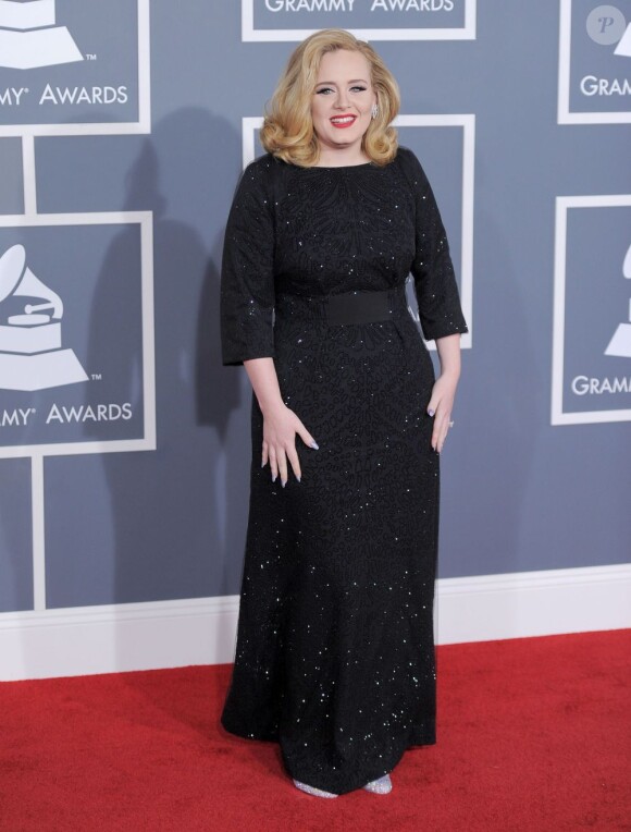 Adele, très en beauté et correctement vêtue lors des 54e Grammy Awards à Los Angeles. Le 12 février 2012.
