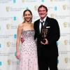 Jennifer Lawrence et Quentin Tarrantino lors des BAFTA awards à Londres le 10 février 2013