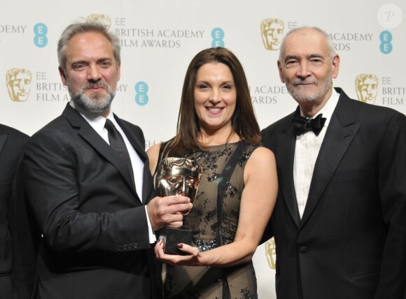 Sam Mendes et Barbara Broccoili, réalisateur et productrice de Skyfall, lors des BAFTA awards à Londres le 10 février 2013