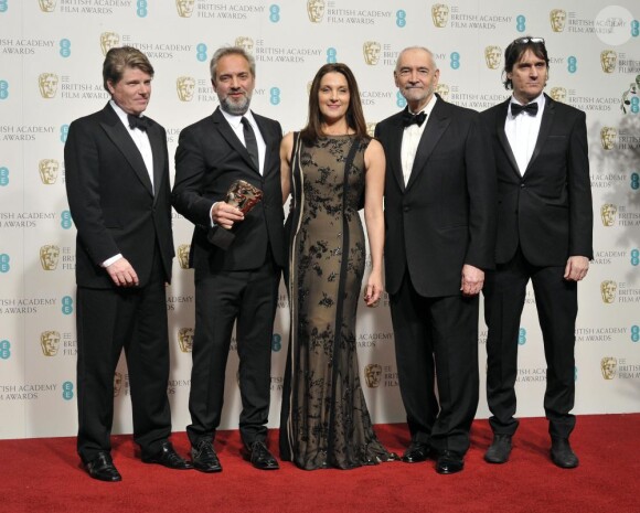 Sam Mendes et Barbara Broccoili lors des BAFTA awards à Londres le 10 février 2013