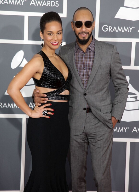 Alicia Keys et son mari Swizz Beatz à la 55e cérémonie des Grammy Awards à Los Angeles, le 10 février 2013.