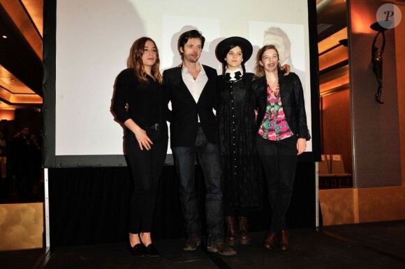 Les nominés pour les prix Patrick Dewaere et Romy Schneider : Izïa Higelin, Soko, Raphaël Personnaz et Céline Sallette lors la conférence de presse de l'événement le 11 février 2013 à Paris