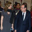  François Hollande et Valérie Trierweiler au dîner d'Etat donné au Rashtrapati Bhavan, la résidence officielle du président à New Delhi, le 14 février 2013. 