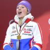 Tessa Worley, heureuse après son triomphe en géant lors des championnats du monde le 14 février 2013 à Schladming en Autriche