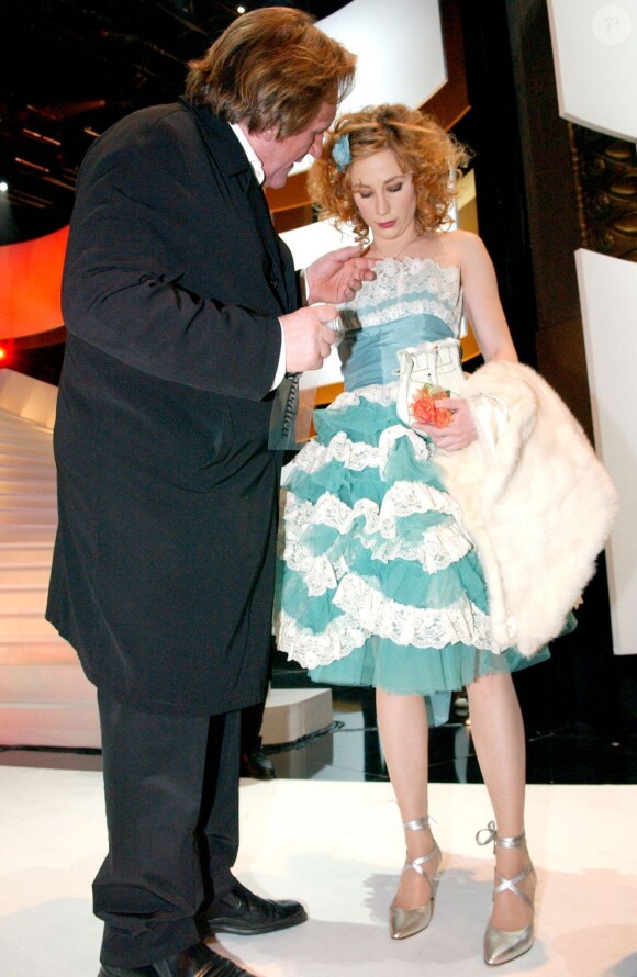 Gérard Depardieu et sa fille Julie lors des César 2005