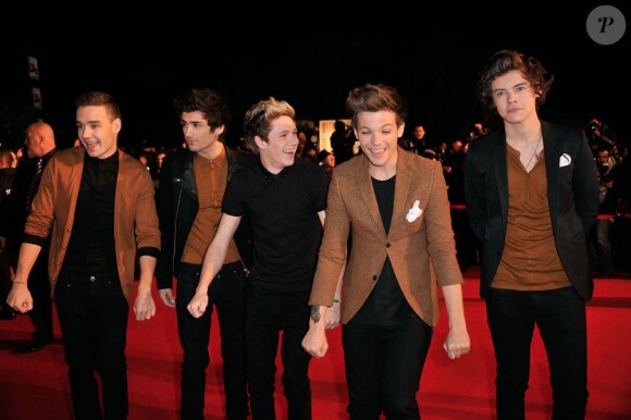 One Direction à la 14e édition des NRJ Music Awards au Palais des Festivals à Cannes, le 26 janvier 2013.