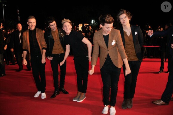 One Direction à la 14e édition des NRJ Music Awards au Palais des Festivals à Cannes, le 26 janvier 2013.