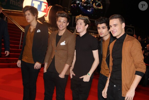 One Direction à la 14e édition des NRJ Music Awards au Palais des Festivals à Cannes, le 26 janvier 2013.