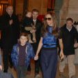 David Beckham, sa femme Victoria et leurs enfants Brooklyn, Romeo, Cruz et Harper sont arrivés lundi 18 février 2013 à la garde du Nord par l'Eurostar en provenance de Londres, escortés par une trentaine de personnes