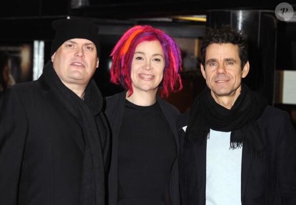 Andy Wachowski, Lana Wachowski et Tom Tykwer à la première de Cloud Atlas au Curzon Mayfair de Londres, le 18 février 2013.