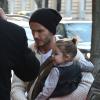 David et Victoria Beckham ont emmené leurs quatre enfants, Brooklyn, Romeo, Cruz et Harper au Royal Monceau pour fêter les 8 ans du petit Cruz le 20 février 2013 à Paris