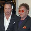 David Furnish et Elton John assistent au cocktail de bienfaisance de Tom Ford dans sa boutique à Beverly Hills. Le 21 février 2013.