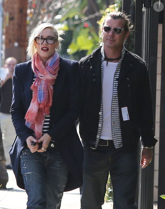 Gwen Stefani et son mari Gavin Rossdale, en amoureux dans les rues de West Hollywood, le 21 février 2013.