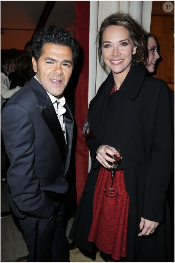 Jamel Debbouze et Mélissa Theuriau se rendant au dîner du Fouquet's pour la 38e cérémonie des César à Paris le 22 février 2013