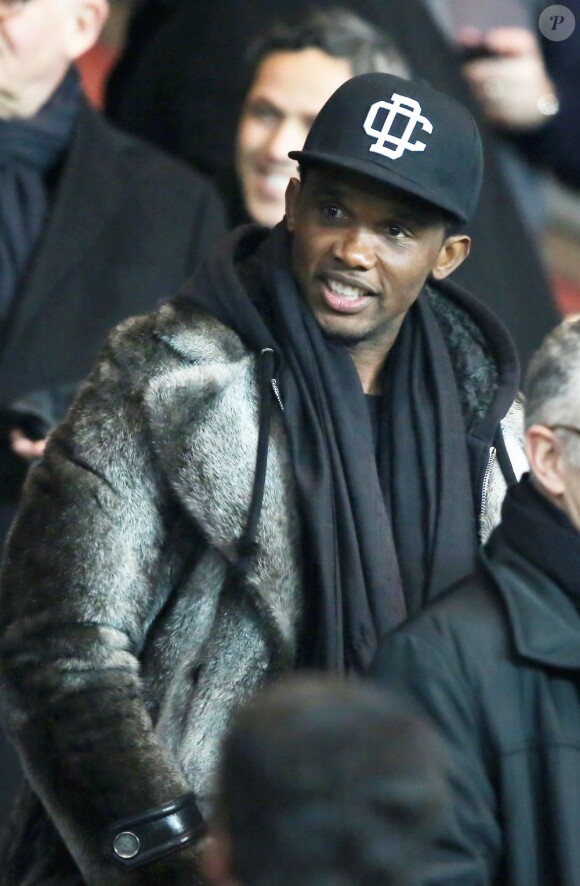 Samuel Eto'o lors du match entre le Paris Saint-Germain et l'Olympique de Marseille (2-0) au Parc des Princes à Paris le 24 février 2013