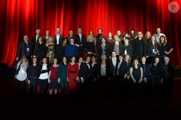 L'ensemble des journalites de la rédaction de Gala lors de la soirée d'anniversaire des 20 ans de Gala, à l'Olympia, à Paris, le 25 février 2013
