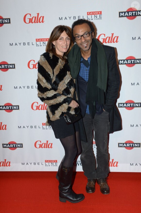 Manu Katché et sa femme Laurence lors de la soirée d'anniversaire des 20 ans de Gala, à l'Olympia, à Paris, le 25 février 2013