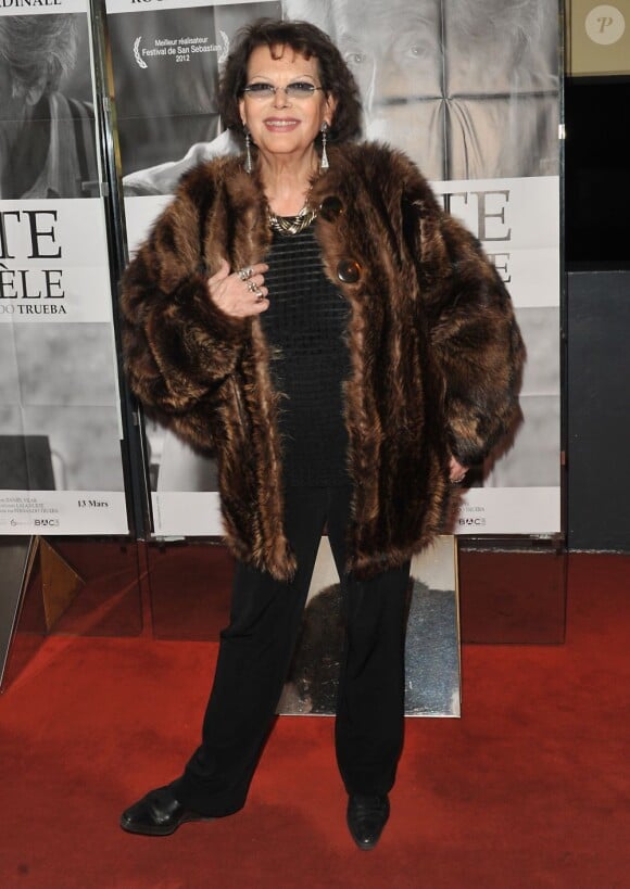 Claudia Cardinale lors de l'avant-première du film L'Artiste et son modèle à Paris le 26 février 2013