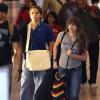 Exlcusif - Les trois enfants de Michael Jackson, Prince, Paris et Blanket, à l'aéroport de Los Angeles, le 2 septembre 2012.