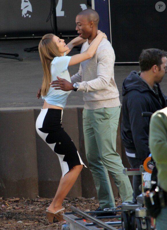 AnnaLynne McCord sur le tournage de la série 90210 à Los Angeles, le 27 février 2013.