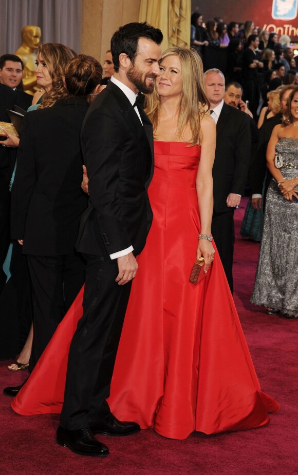 Jennifer Aniston et Justin Theroux à la 85e cérémonie des Oscars à Los Angeles, le 24 février 2013.