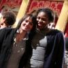 Isabelle Yacoubou et Clémence Beikes lors de la cérémonie de remise de la Légion d'honneur aux sportifs médaillés à Londres lors des Jeux olympiques, au palais de l'Elysée le 1er mars 2013 à Paris