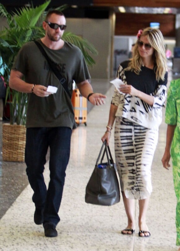 Exclusif - Heidi Klum et Martin Kirsten quittent Hawaï après un court séjour. Le 1er mars 2013.