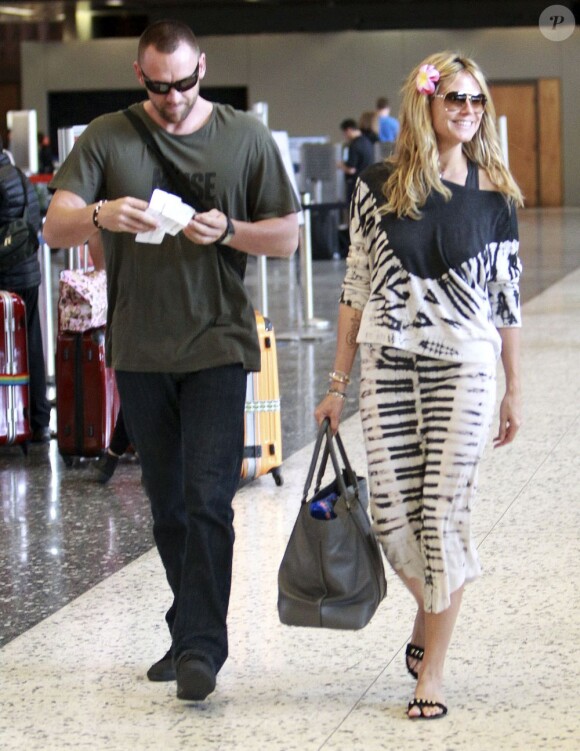 Exclusif - Heidi Klum et Martin Kirsten, sur le départ à l'aéroport d'Hawaï. Le 1er mars 2013.