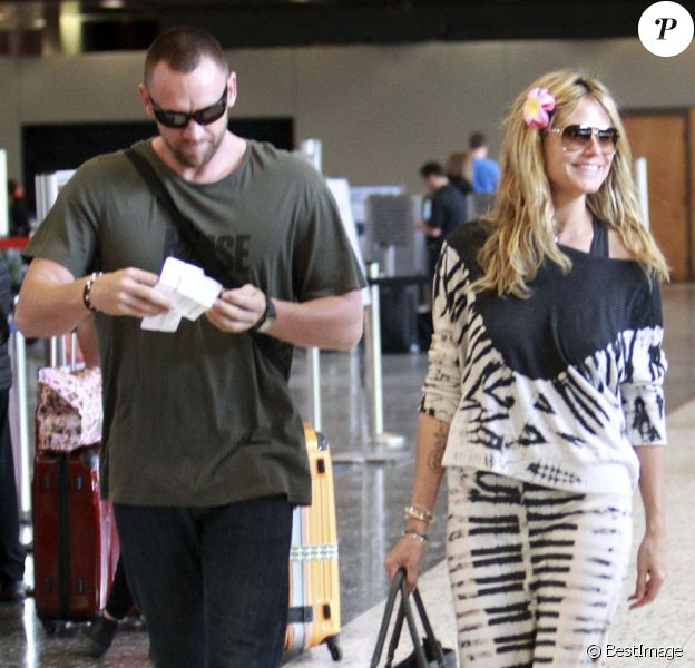 Exclusif - Heidi Klum et Martin Kirsten, sur le départ à l'aéroport d'Hawaï. Le 1er mars 2013.
