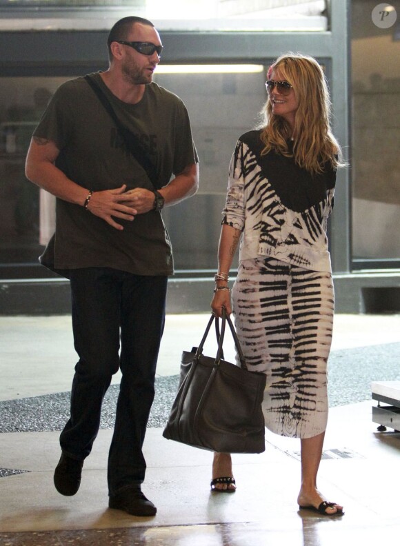 Exclusif - Heidi Klum et Martin Kirsten, sur le départ à l'aéroport d'Hawaï. Le 1er mars 2013.