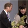 Le prince William et la duchesse de Cambridge Kate Middleton, enceinte, assistent au mariage de Laura Bechtolsheimer avec Mark Tomlinson à Arosa en Suisse, le 2 mars 2013.